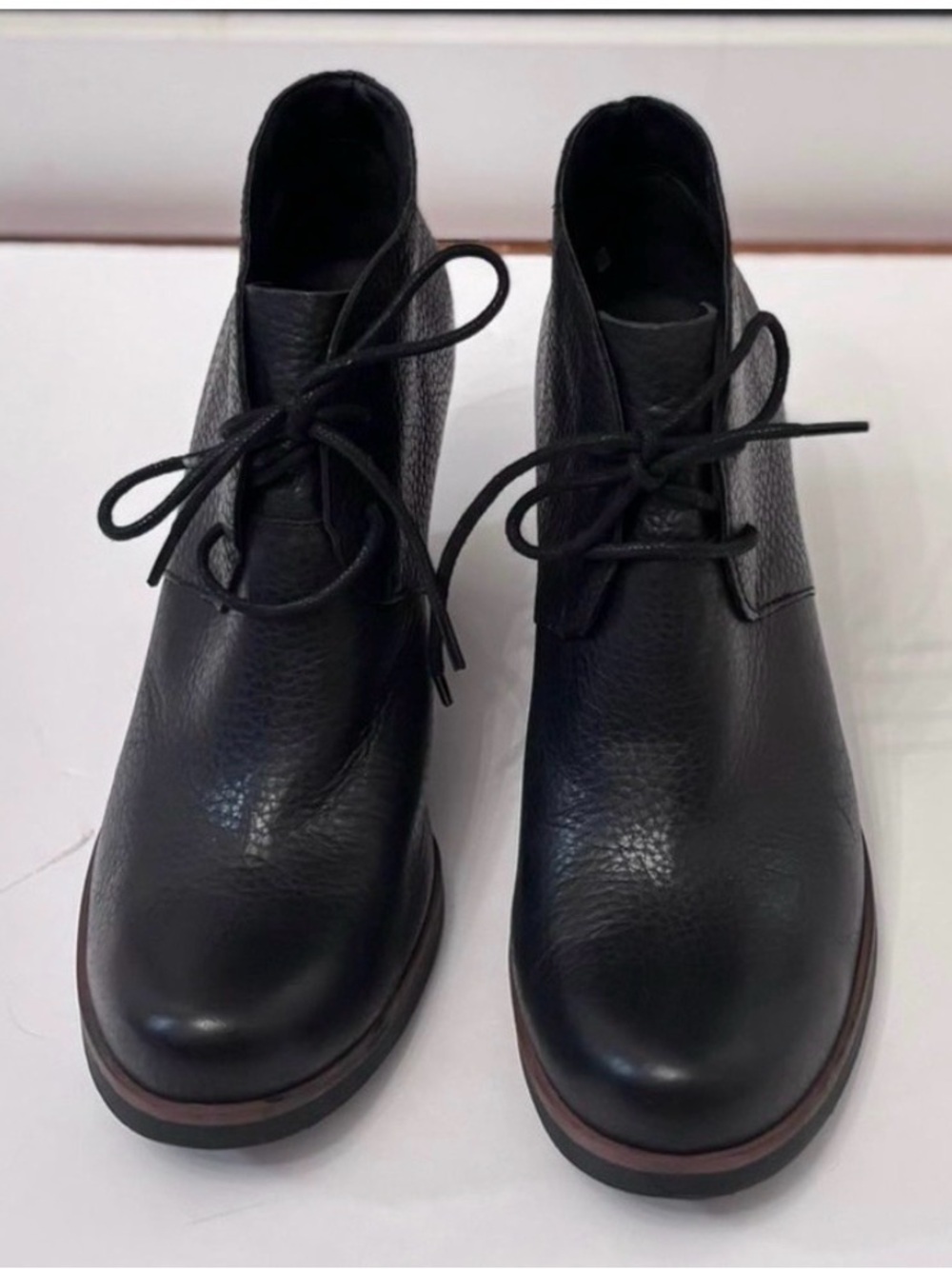 Born Black Leather Lace-Up Booties!